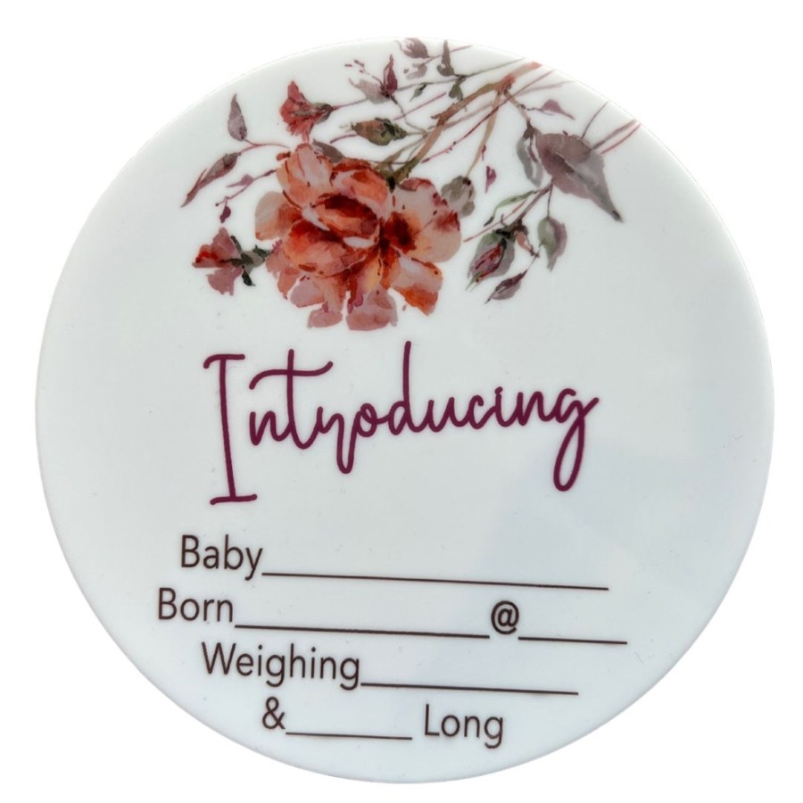 Birth Announcements Plaques & Milestone Disc Zebra Babies | Birth Announcement Plaque Lilac Water Rose