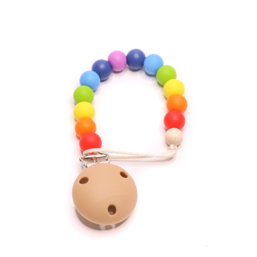 Dummy Clips Zebra Babies | Dummy Clip Silicone Rainbow Brights