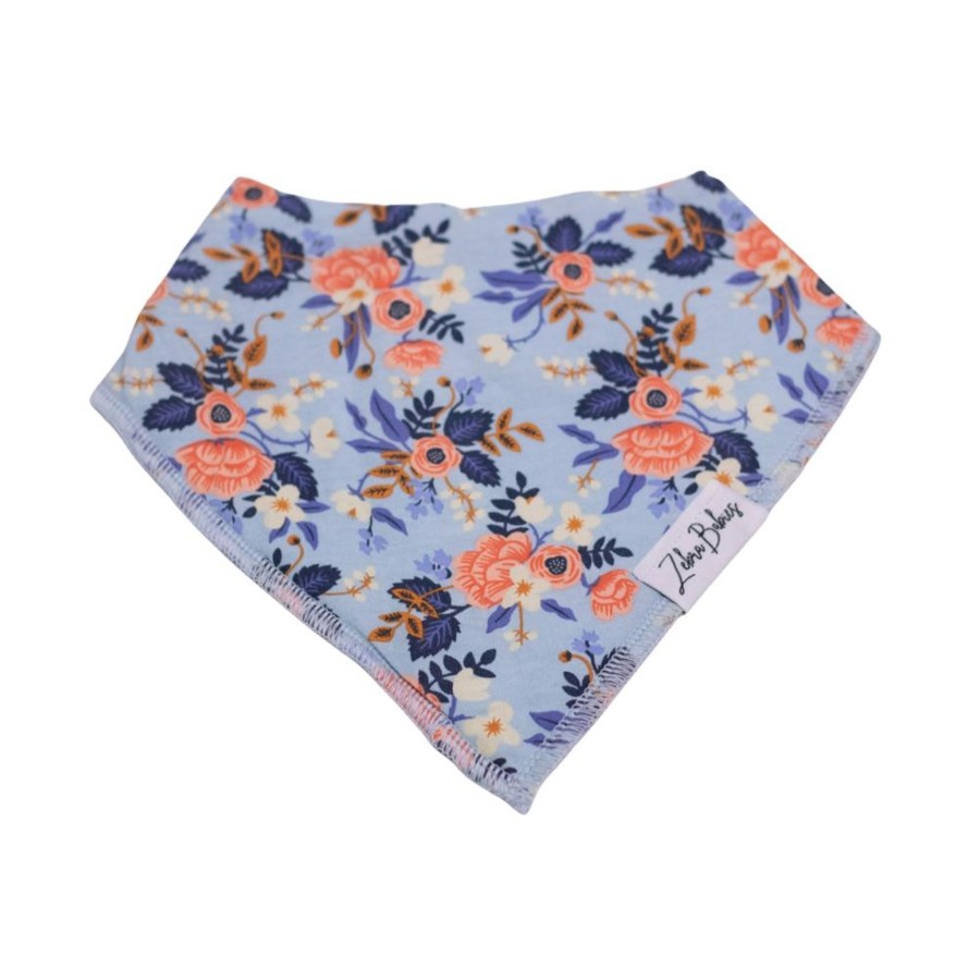 Burp Cloths & Dribble Bibs Zebra Babies | Dribble Bib Bandana Bib Vintage Blue Florals