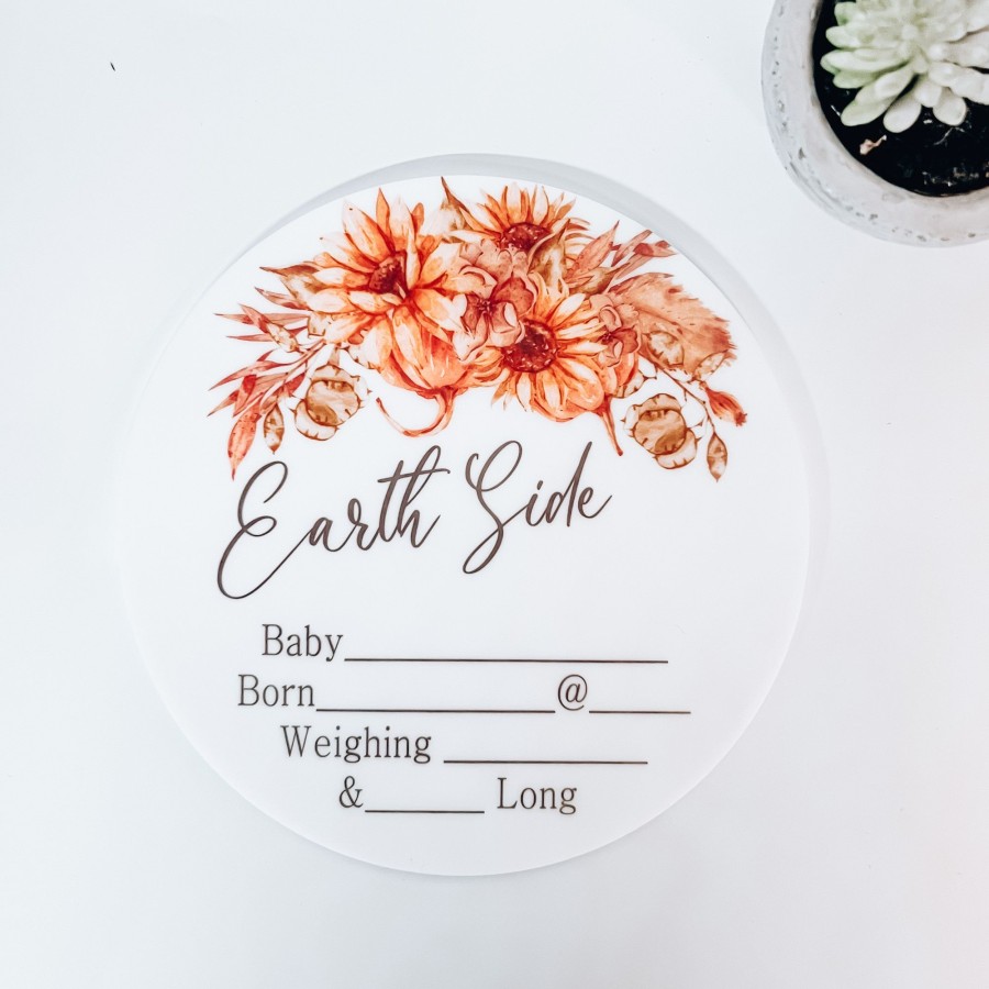 Birth Announcements Plaques & Milestone Disc Zebra Babies | Birth Announcement Plaques Sunflowers Earth Side