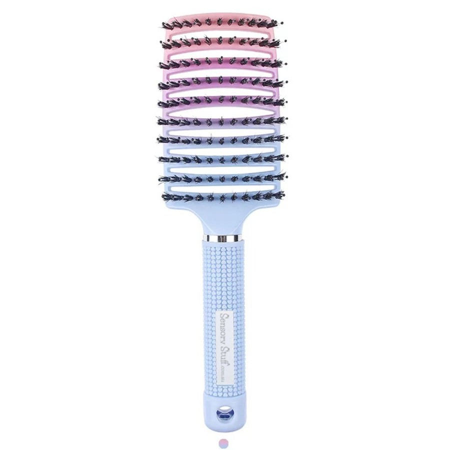 Sensory Stuff Zebra Babies | Tangle Free Hairbrush Blue Rainbow