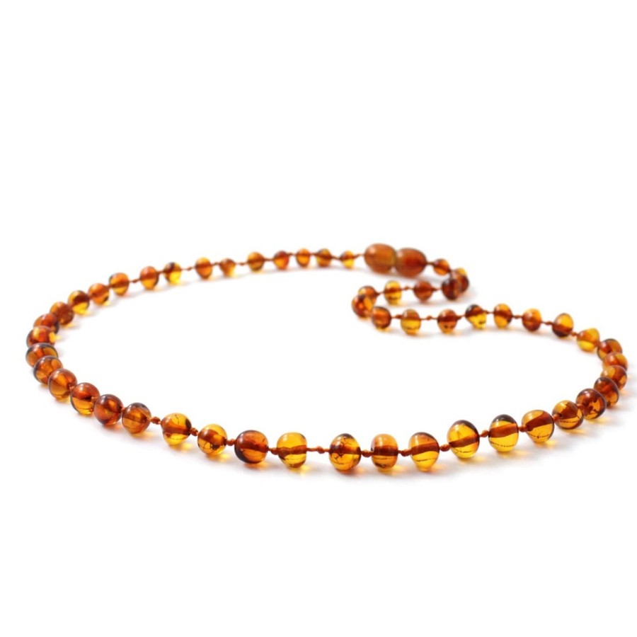 Baltic Amber Necklaces & Amber Bracelets Zebra Babies | Amber Necklace Cognac | Child 38Cm