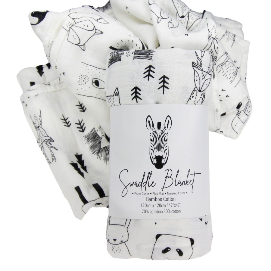 Muslin Swaddle Blankets Zebra Babies | Swaddle Blankets Bamboo Cotton Forest Friends