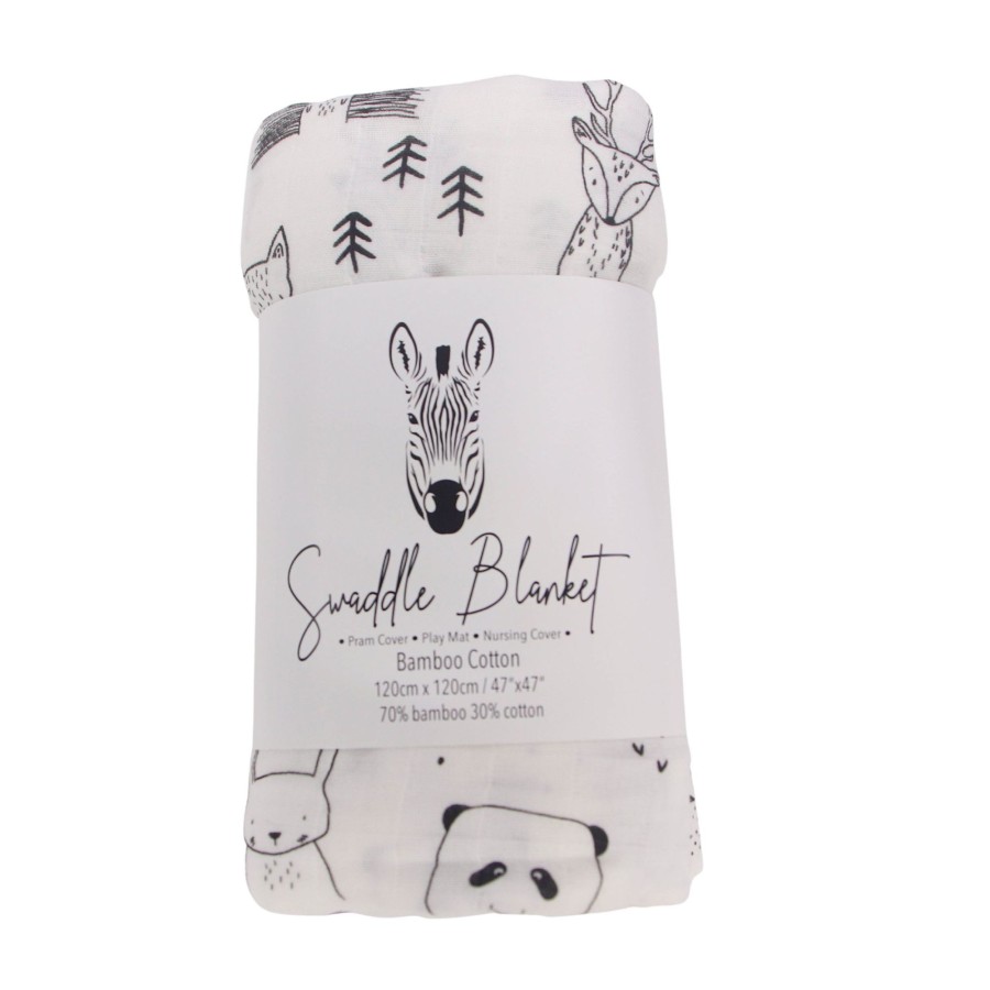 Muslin Swaddle Blankets Zebra Babies | Swaddle Blankets Bamboo Cotton Forest Friends