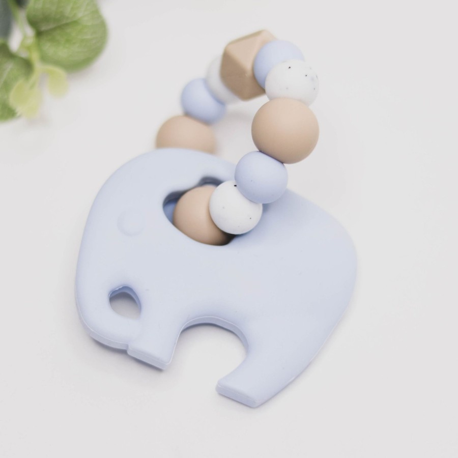 Toys Teething & Play Toys Zebra Babies | Elephant Silicone Teether, Teething Ring Baby Blue