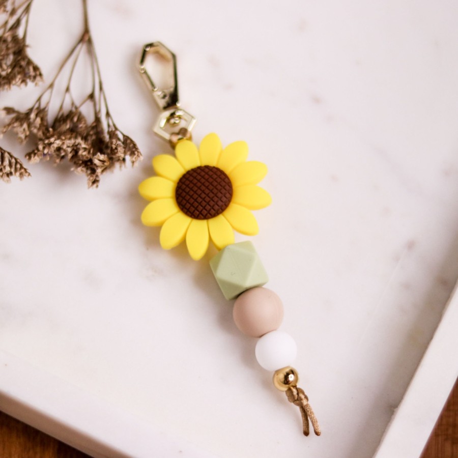 Lanyards And Key Chains Zebra Babies | Silicone Bead Keychain Sunflower & Sage