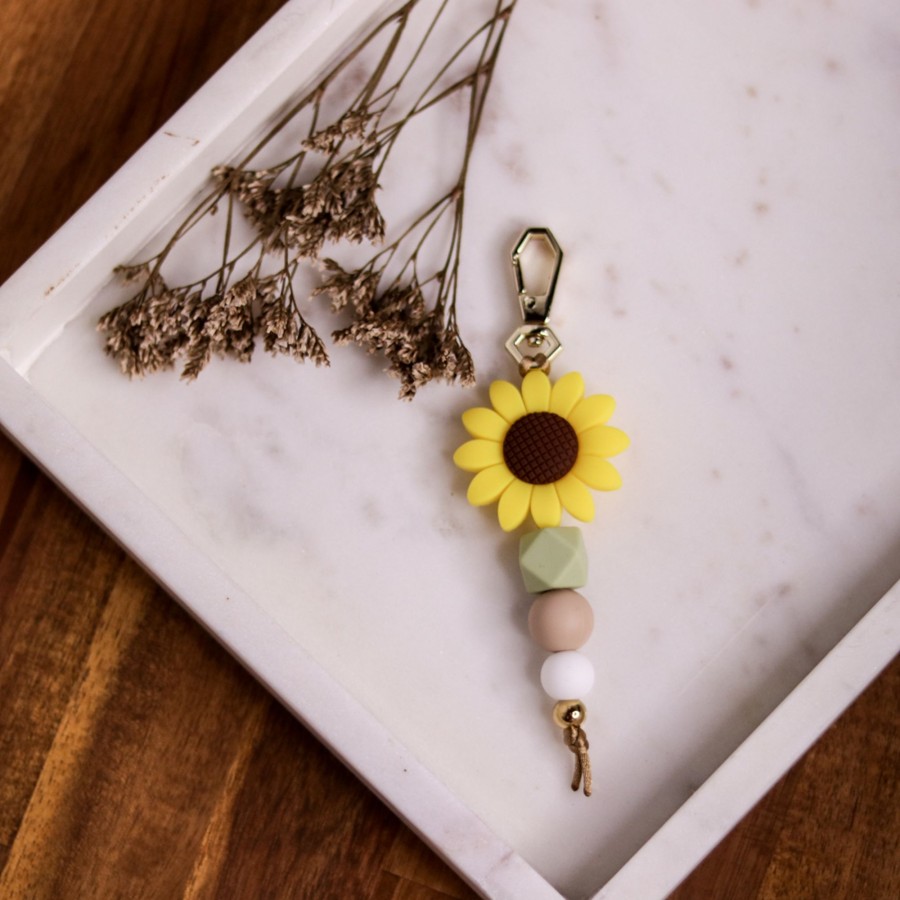 Lanyards And Key Chains Zebra Babies | Silicone Bead Keychain Sunflower & Sage