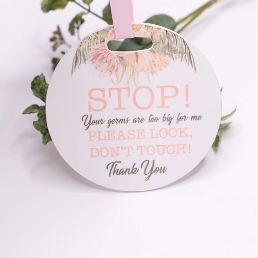 Birth Announcements Plaques & Milestone Disc Zebra Babies | Pram Plaque, Stop Your Germs Are Too Big For Me Boho Flowers