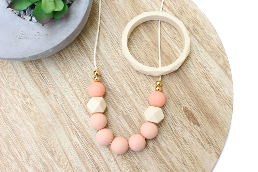 Silicone Jewellery Zebra Babies | Peach Necklace