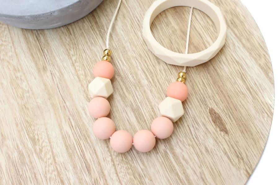 Silicone Jewellery Zebra Babies | Peach Necklace