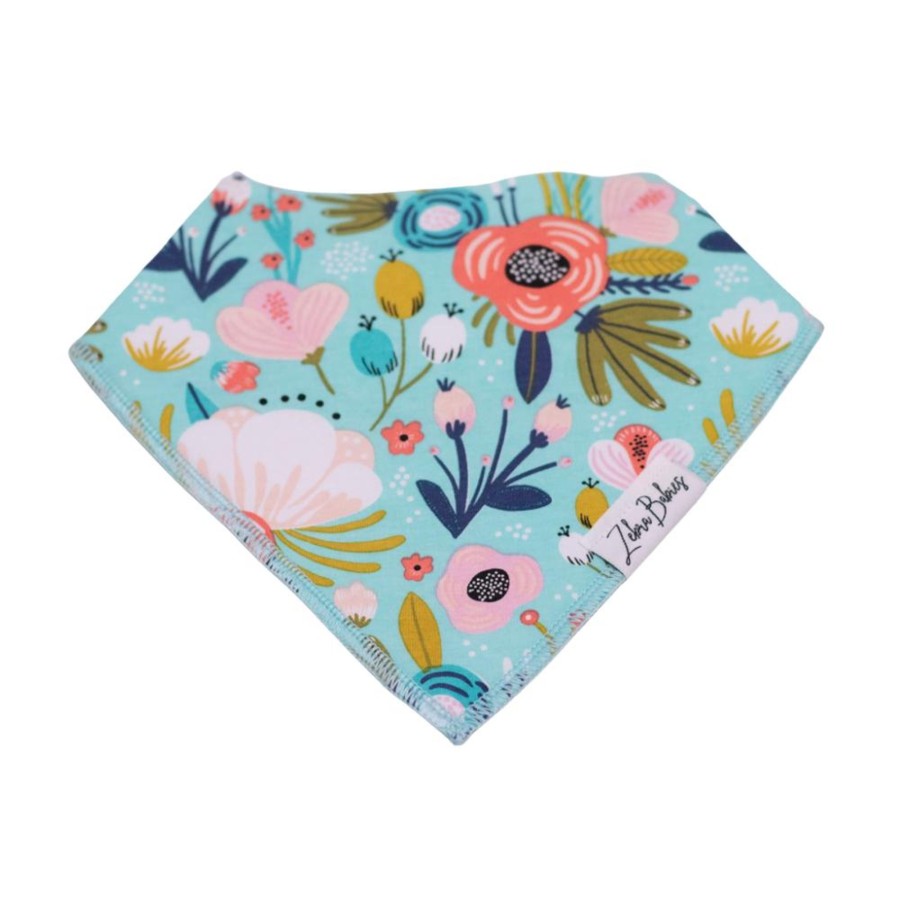 Burp Cloths & Dribble Bibs Zebra Babies | Dribble Bib Bandana Bib Aqua Floral