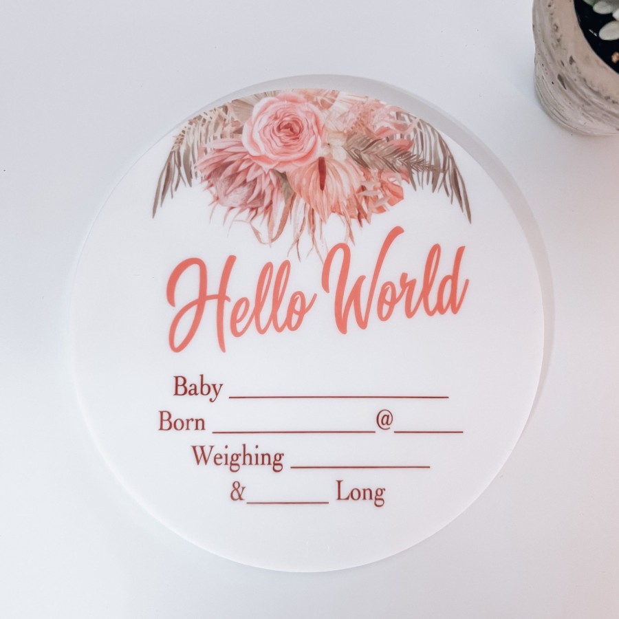 Birth Announcements Plaques & Milestone Disc Zebra Babies | Birth Announcement Plaques Boho Flowers