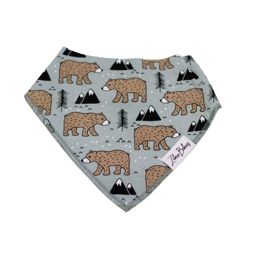 Burp Cloths & Dribble Bibs Zebra Babies | Bandana Dribble Bib Brown Bears