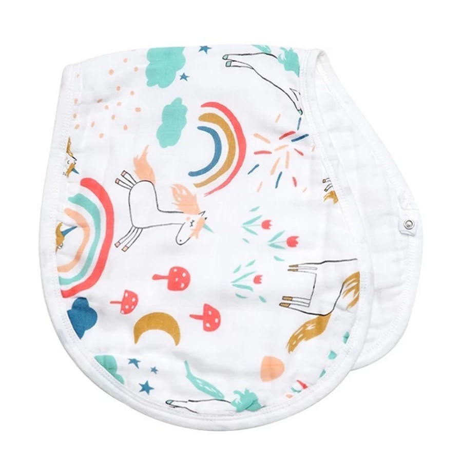 Burp Cloths & Dribble Bibs Zebra Babies | Burp Cloth Bib Organic Bamboo Cotton Unicorn Rainbow