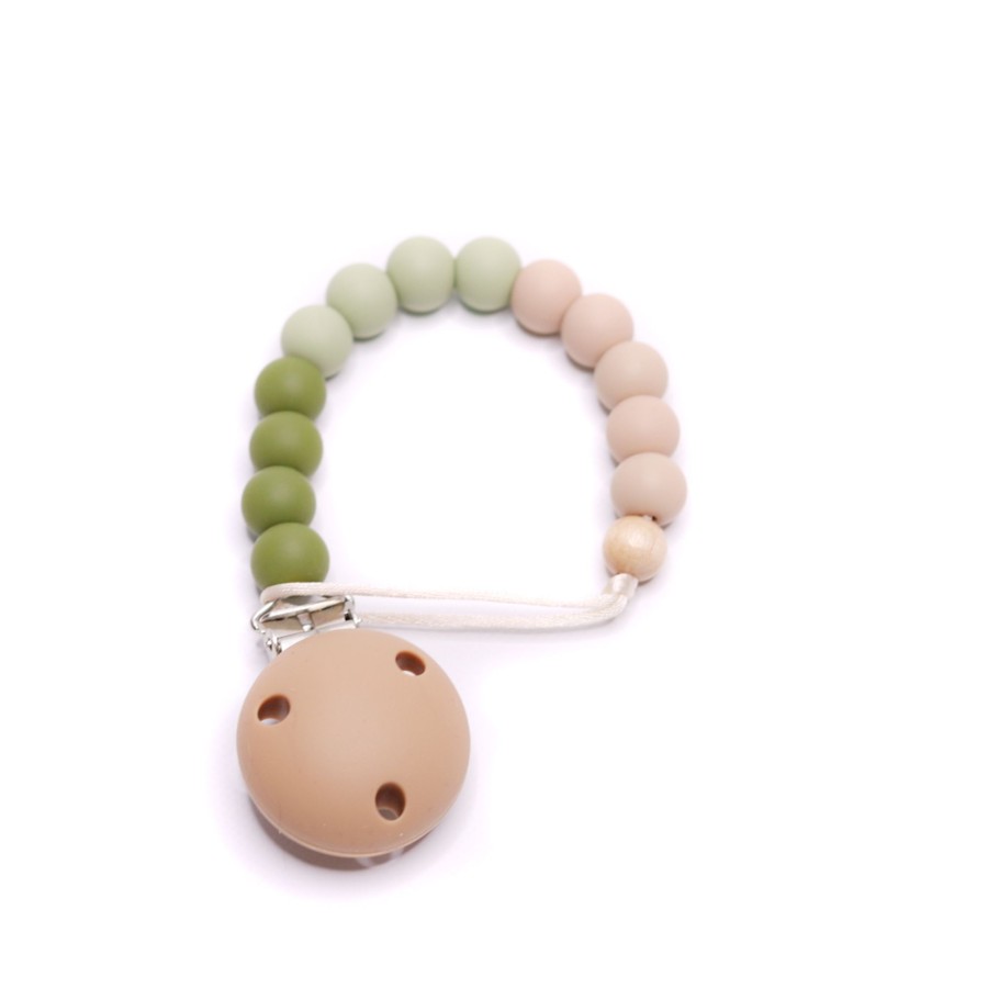 Dummy Clips Zebra Babies | Dummy Clip Silicone Gradient Army Green