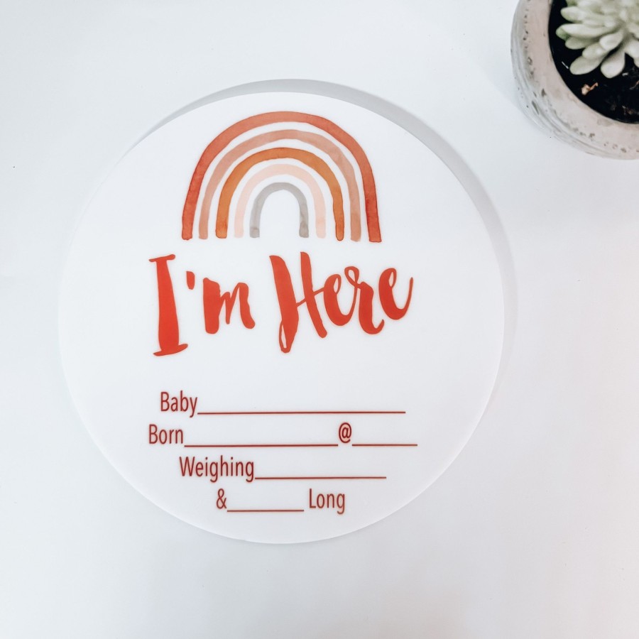 Birth Announcements Plaques & Milestone Disc Zebra Babies | Birth Announcement Plaque Natural Rainbow