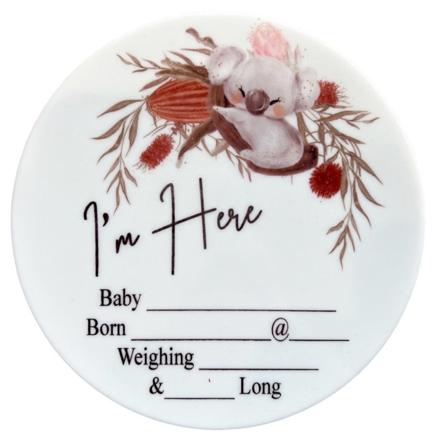 Birth Announcements Plaques & Milestone Disc Zebra Babies | Birth Announcement Plaques Australiana I'M Here