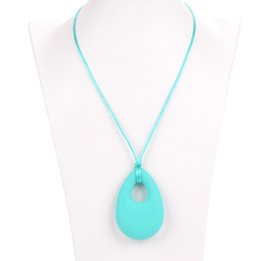 Silicone Jewellery Zebra Babies | Keeley Silicone Necklace Tear Drop Pendant Turquoise