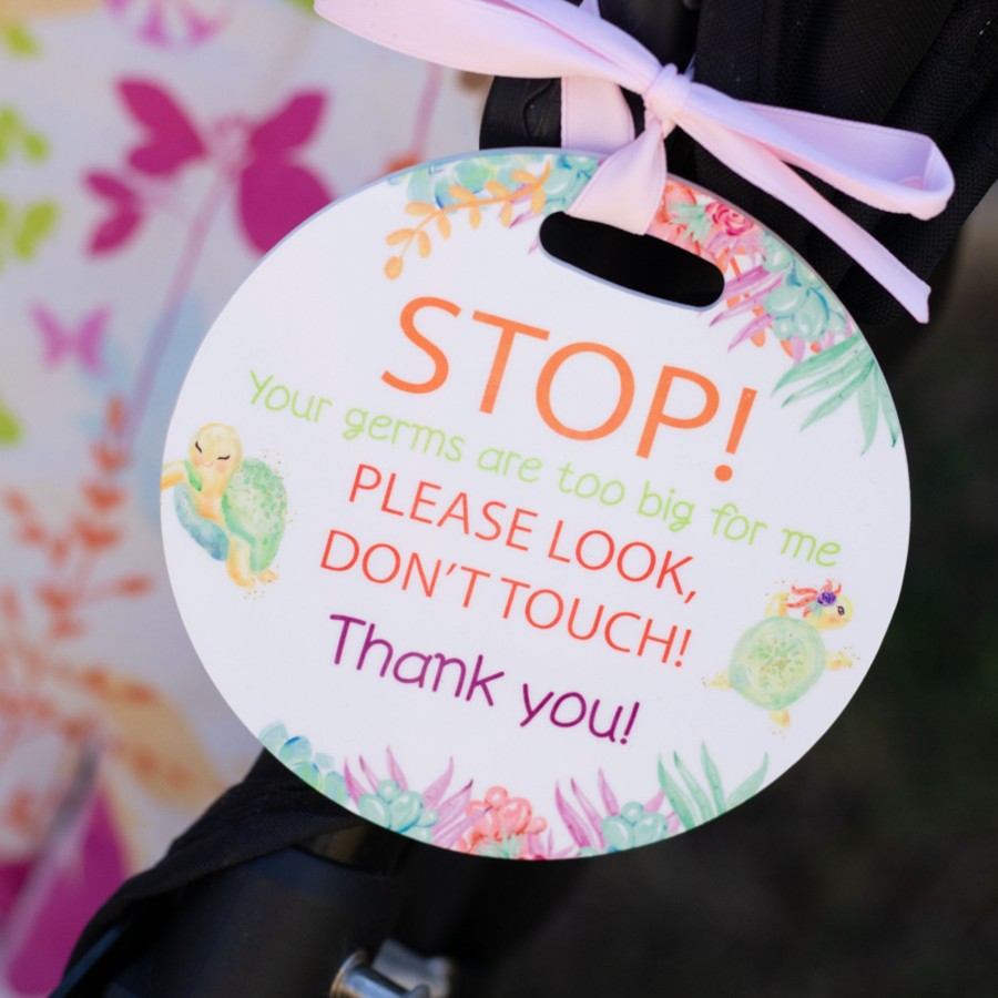 Birth Announcements Plaques & Milestone Disc Zebra Babies | Pram Plaque, Stop Your Germs Are Too Big For Me Flowers