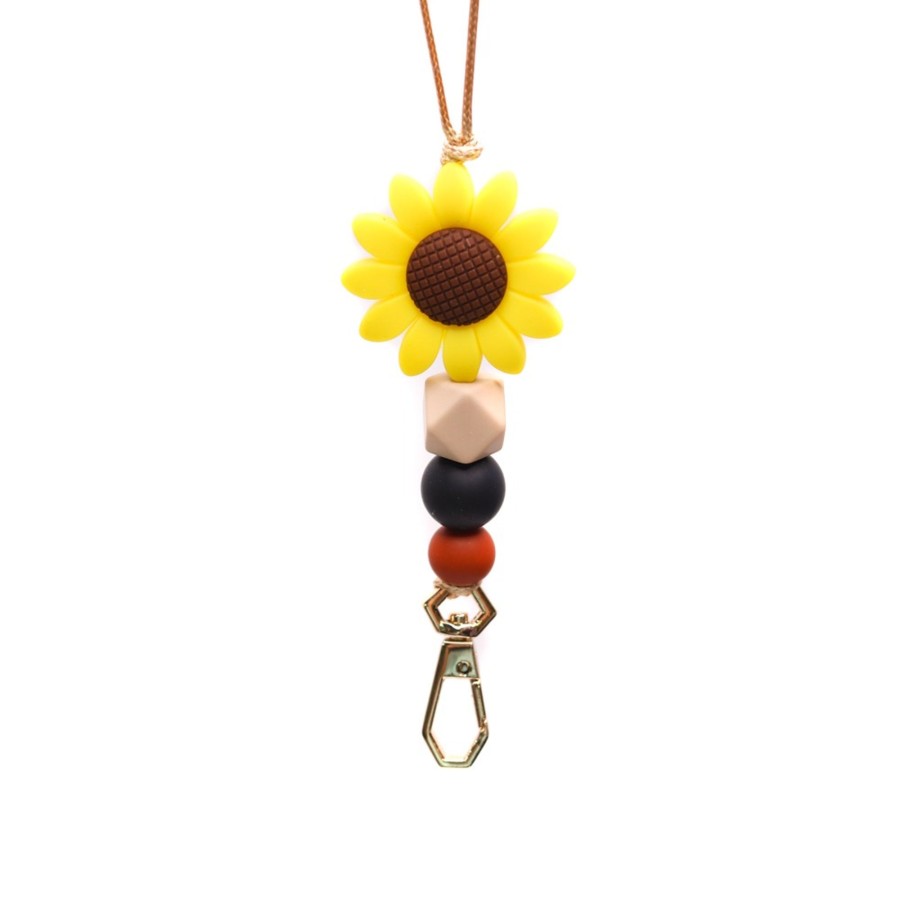 Lanyards And Key Chains Zebra Babies | Silicone Bead Lanyard Sunflower