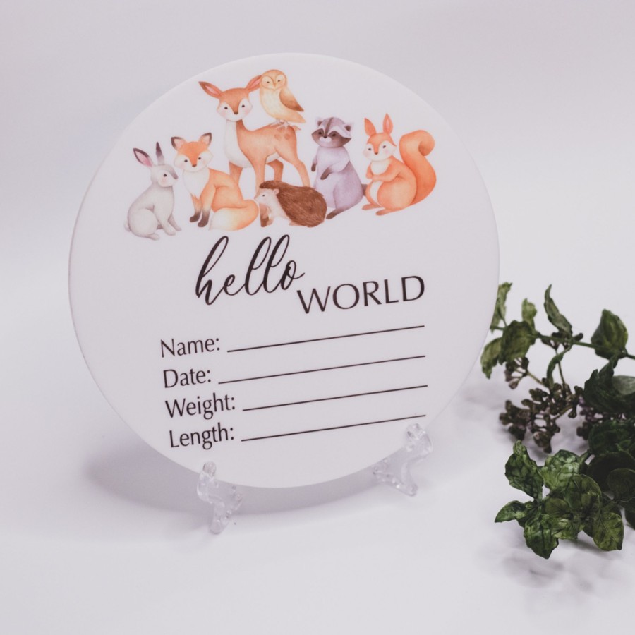 Birth Announcements Plaques & Milestone Disc Zebra Babies | Birth Announcement Plaques Forest Friends