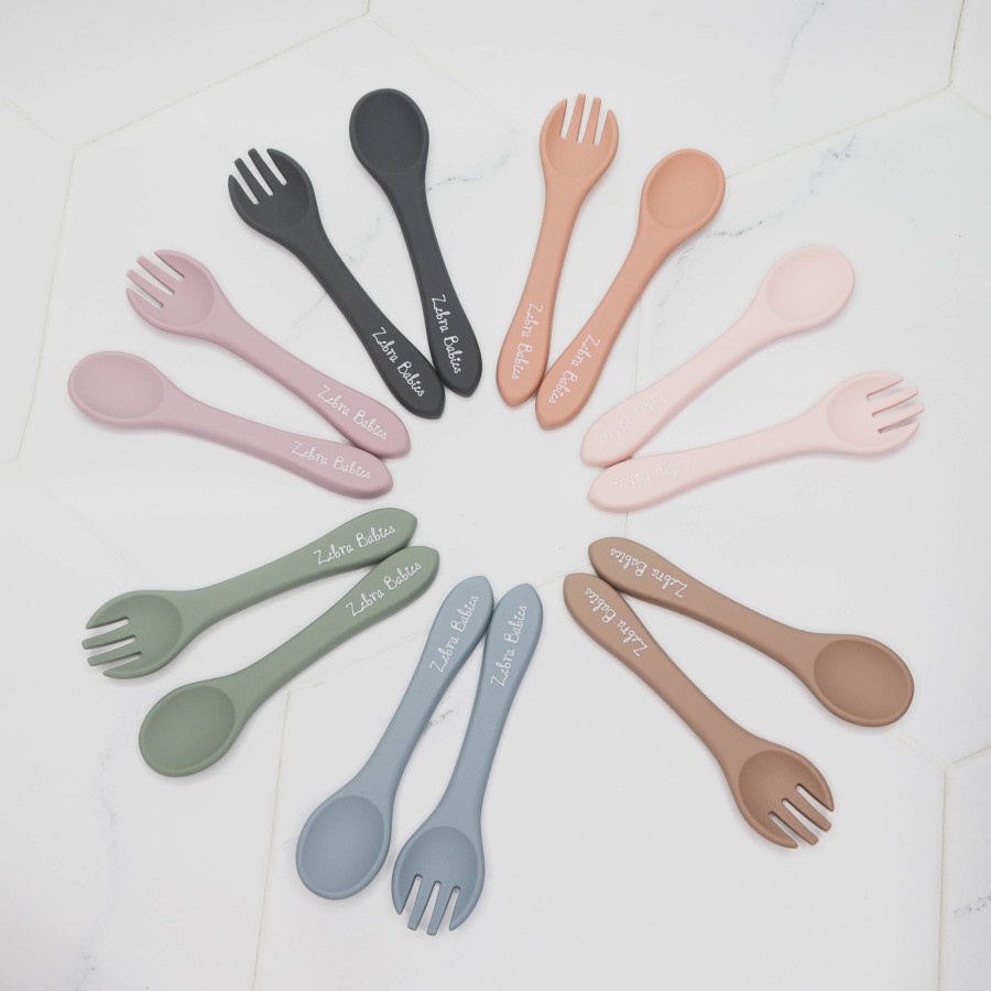 Meal Time -Silicone Tableware Plates, Bowls, Spoons, Bibs Zebra Babies | Silicone Cutlery Set Baby Utensils Spoon And Fork