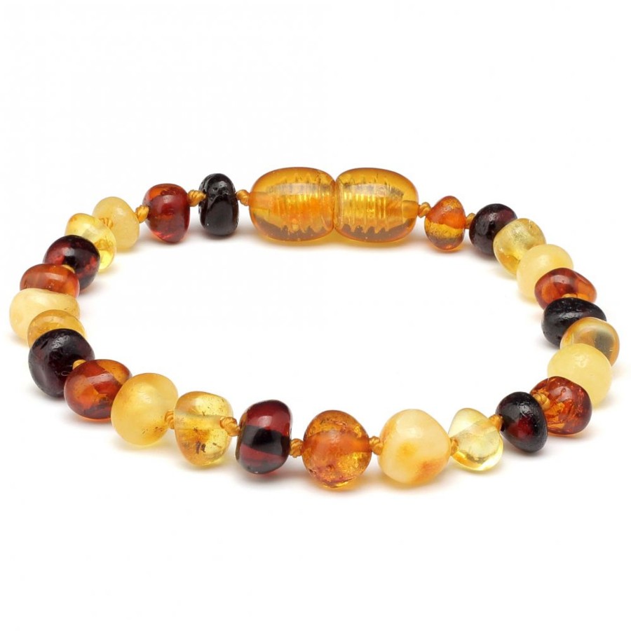 Baltic Amber Necklaces & Amber Bracelets Zebra Babies | Amber Bracelet Multi Dark | Baby 14Cm