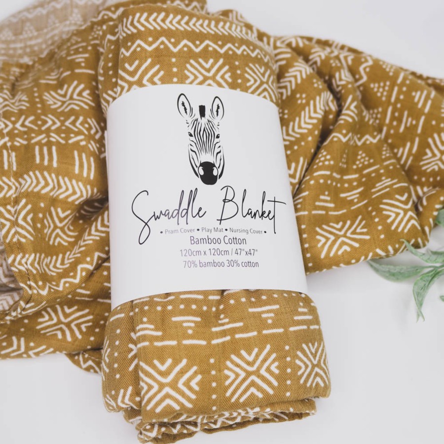 Muslin Swaddle Blankets Zebra Babies | Swaddle Blankets Bamboo Cotton Aztec Tustard