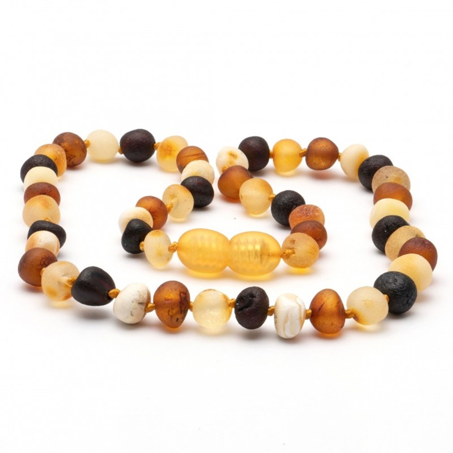 Baltic Amber Necklaces & Amber Bracelets Zebra Babies | Amber Necklace Multi Dark Raw | Baby 32Cm