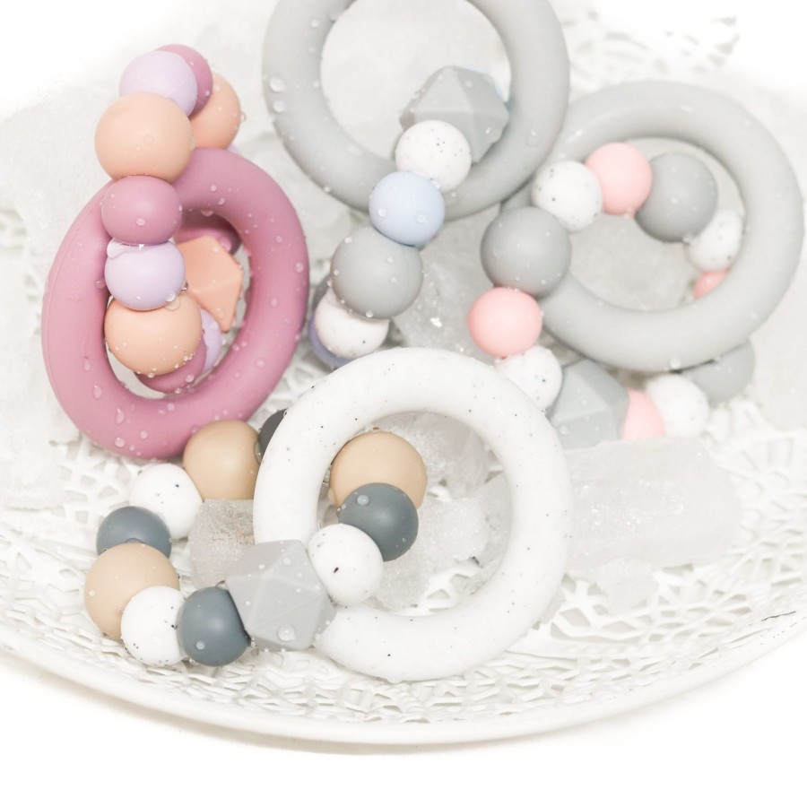 Toys Teething & Play Toys Zebra Babies | Silicone Teether, Teething Ring Rose Quartz, Granite And Light Grey